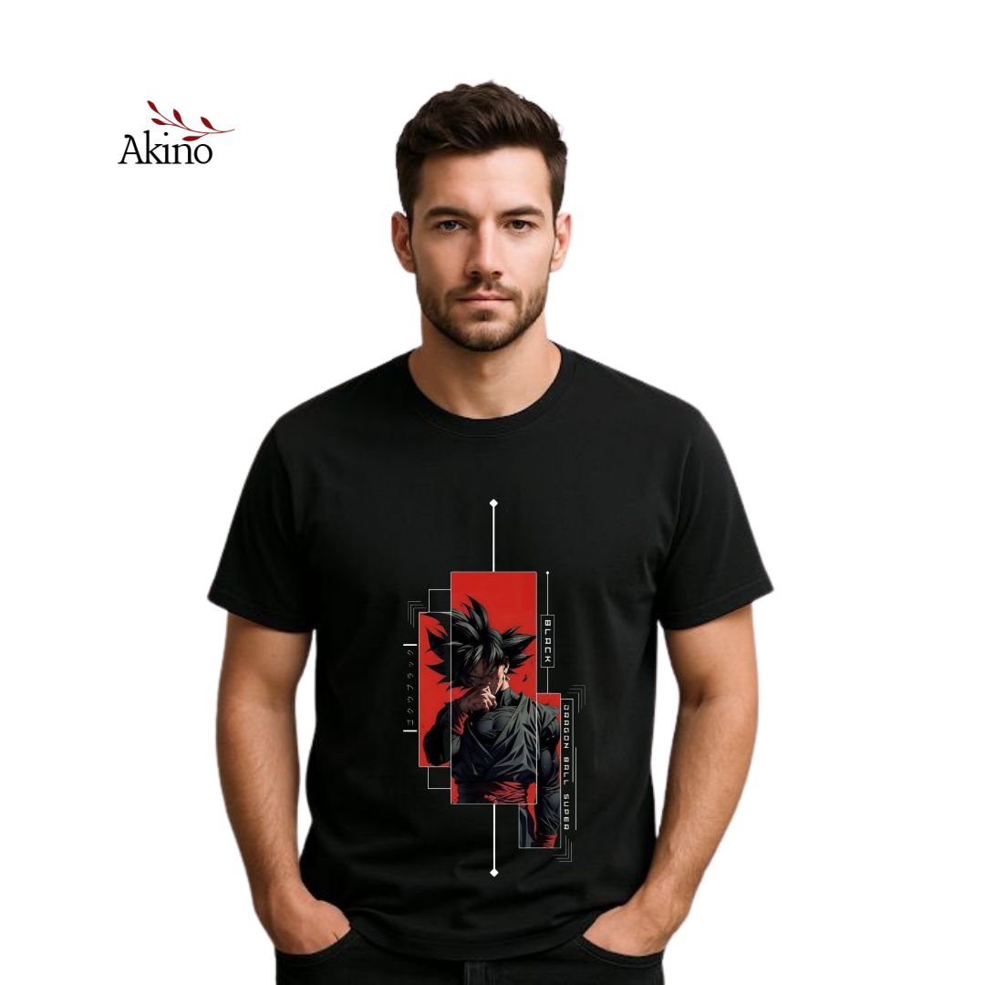 AKINO Men's Oversized Drop Shoulder Anime Tee 09